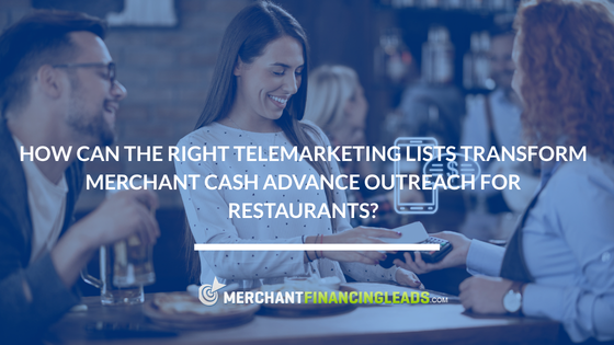 Restaurant owners discussing payment processing and business financing solutions, illustrating how live telemarketing lists improve merchant cash advance outreach for restaurants.